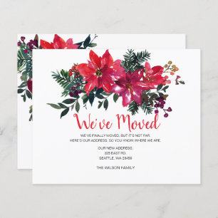 Budget Poinsettia Berries Weve Moving Holiday Card