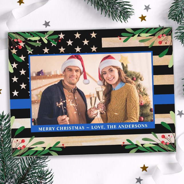 Budget Police Christmas Card Foto Thin Blue Flag (Von Creator hochgeladen)
