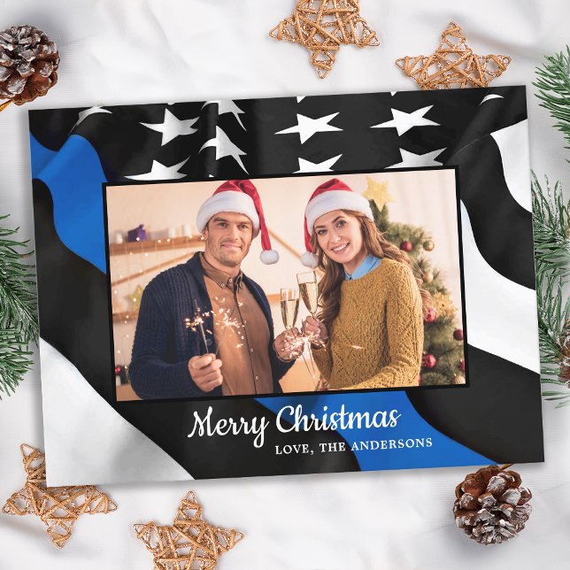 Budget Police Christmas Thin Blue Line Flaggenkart (Von Creator hochgeladen)