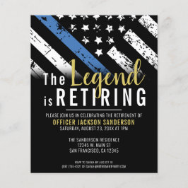 Budget Police Retirement Thin Blue Line Flag Party