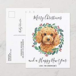 Budget Poodle Dog Elegante Weihnachtskarte