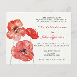 Budget Poppies Moderne Hochzeitseinladungen