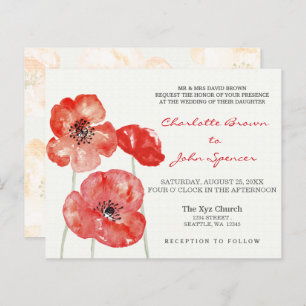 Budget Poppies Moderne Hochzeitseinladungen