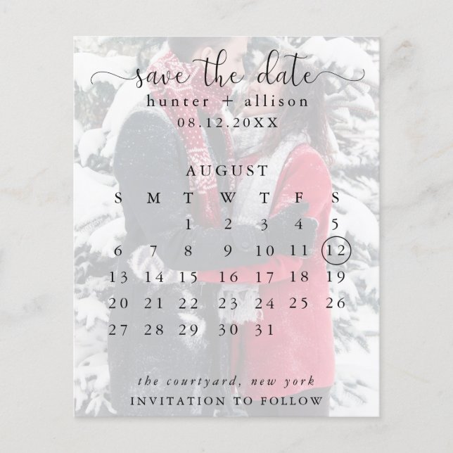 Budget Postkarte | SAVE THE DATE | Kalender Flyer (Vorne)