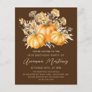 BUDGET PRETIERT 18. Geburtstag Rustic Boho Pumpkin