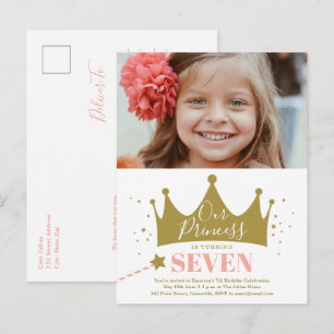 Budget Prinzessin Pink Moderne Geburtstagseinladun Postkarte