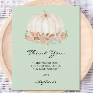 Budget Pumpkin Baby Dusche Green Danke Karte