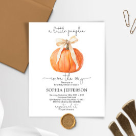 Budget Pumpkin Bow Kinderdusche Einladung