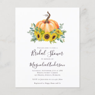 Budget Pumpkin Fall Bridal Dusche Einladung