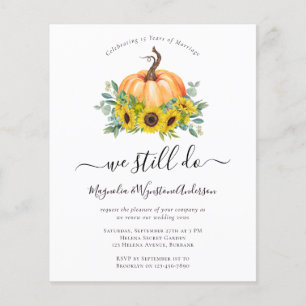 Budget Pumpkin Fall Vow Erneuerende Einladung