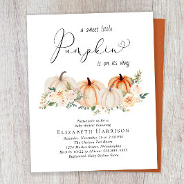 Budget Pumpkin Floral Baby Dusche Einladung