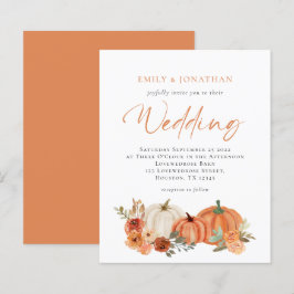 Budget Pumpkins Fall Florals Hochzeit Einladung