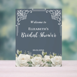 Budget Purple Florals Bridgerton Bridal Shower Acrylschild