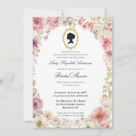 Budget Purple Florals Bridgerton Bridal Shower Einladung
