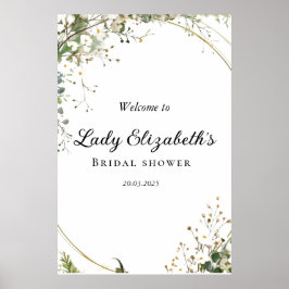 Budget Purple Florals Bridgerton Bridal Shower Poster