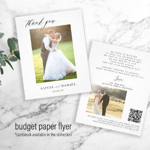 Budget QR CODE 2 Foto Hochzeit danke Flyer