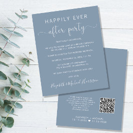 Budget QR Code Dusty Blue Wedding Reception Einlad