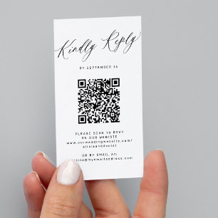 Budget QR Code einfache minimalistische Hochzeit R Begleitkarte
