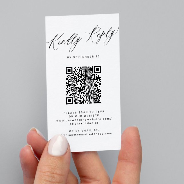 Budget QR Code einfache minimalistische Hochzeit R Begleitkarte (Von Creator hochgeladen)