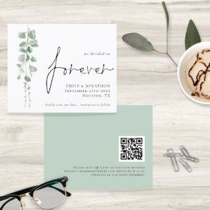 Budget QR Code Eukalyptus Forever Save the Date