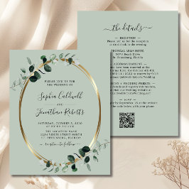 Budget QR Code Eukalyptus Sage Wedite Einladung