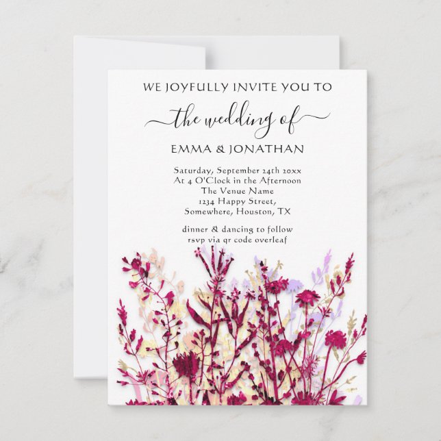 Budget QR CODE Floral Meadow White Marsala Gold (Vorderseite)