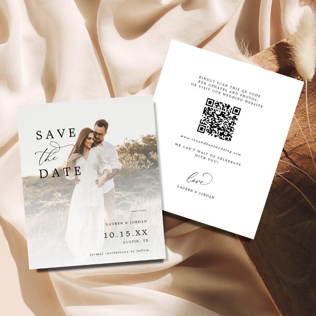 Budget Qr Code Foto Elegante Kalligrafie Hochzeit Flyer (Von Creator hochgeladen)