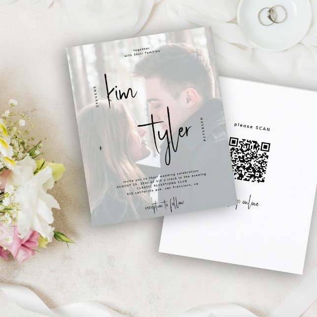 Budget QR CODE Foto Hochzeit Einladung (Von Creator hochgeladen)