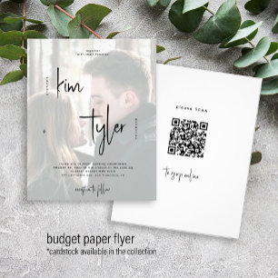 Budget QR CODE Foto Hochzeit Einladung Flyer