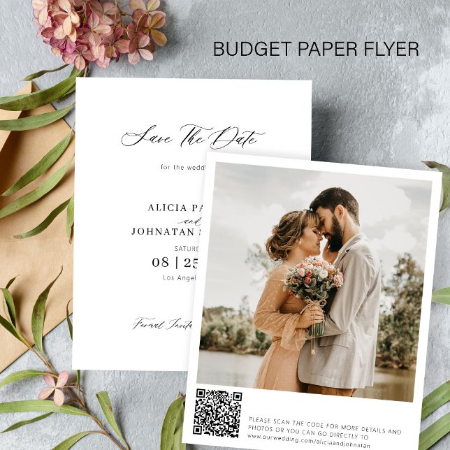 Budget QR Code Foto Hochzeit speichern Sie das Dat Flyer (Von Creator hochgeladen)