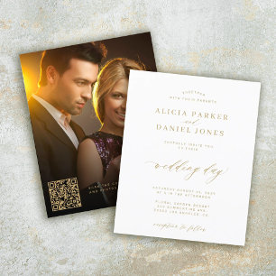 Budget QR-Code Foto Hochzeitseinladung