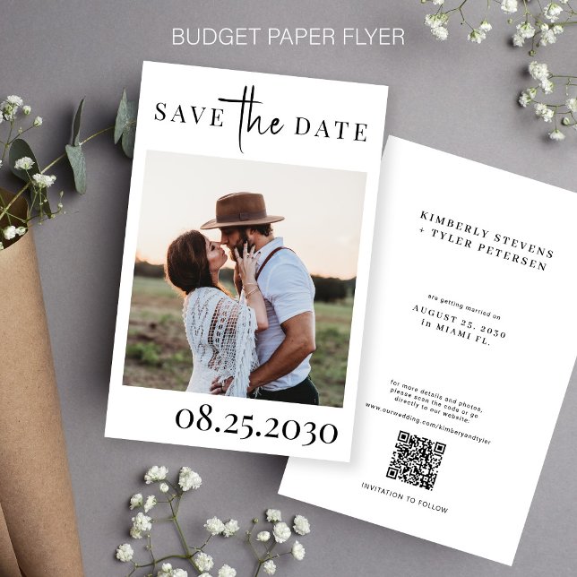 Budget QR CODE Foto Moderne Hochzeit speichern das Flyer (Von Creator hochgeladen)