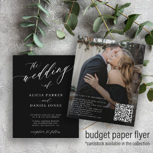 Budget QR-Code-Foto moderne Hochzeitseinladung Flyer