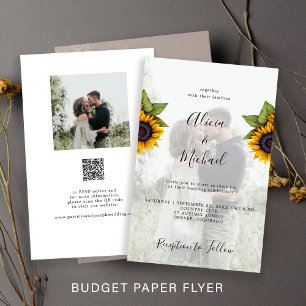 Budget QR CODE Fotopapier Hochzeitseinladung Flyer