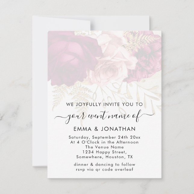 Budget QR Code Gold Rose Marsala (Vorderseite)