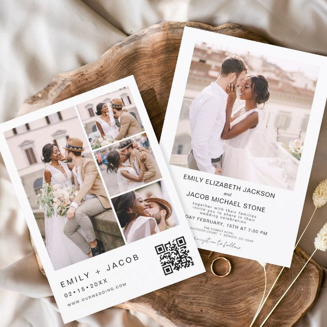 Budget QR Code Kalligrafie Einladung Hochzeit (Von Creator hochgeladen)