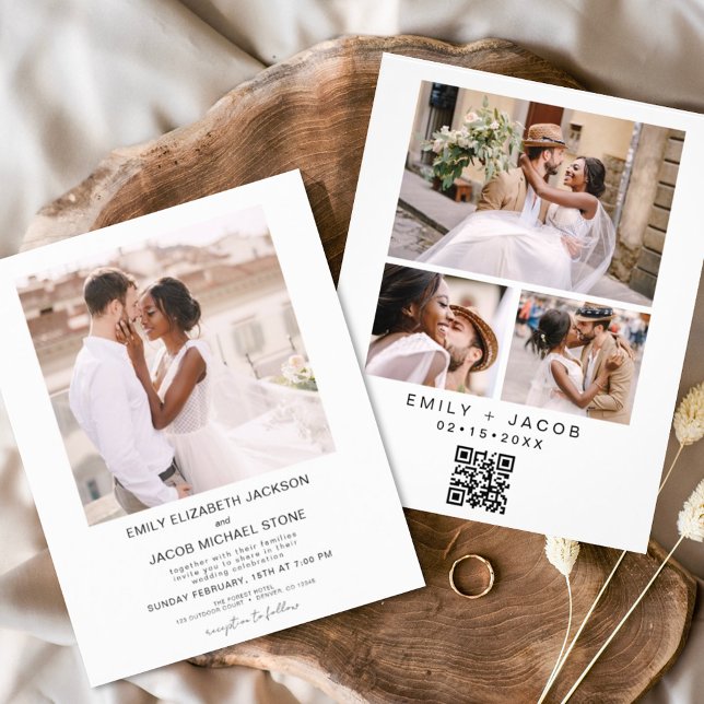 Budget QR Code Kalligrafie Einladung Hochzeit (Von Creator hochgeladen)