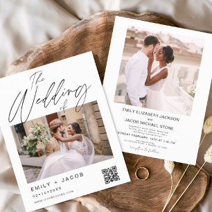 Budget QR Code Kalligrafie Einladung Hochzeit