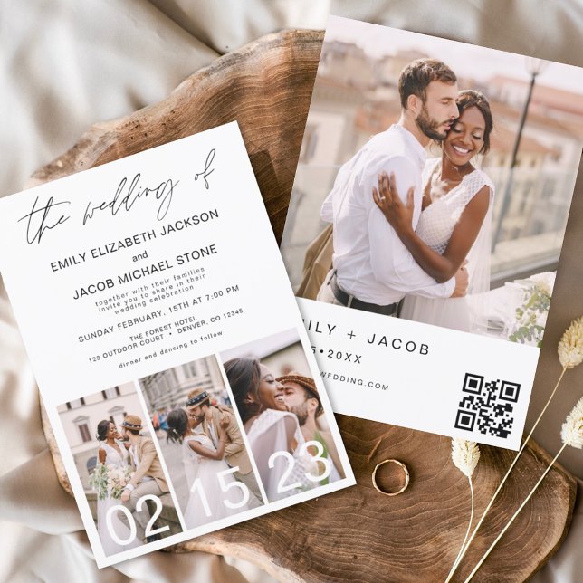 Budget QR Code Kalligrafie Einladung Hochzeit (Von Creator hochgeladen)