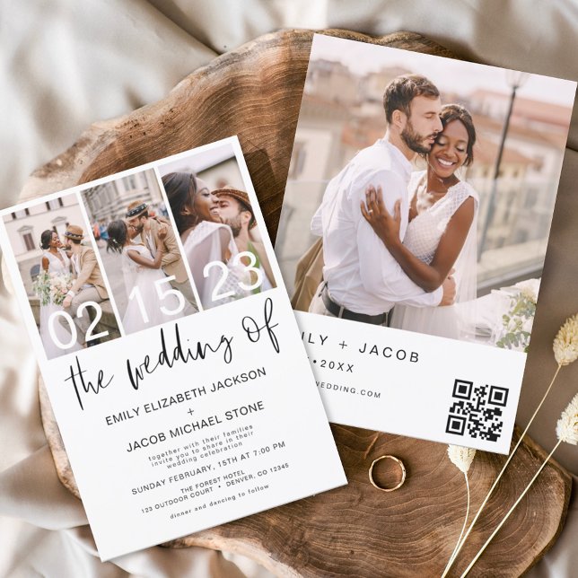 Budget QR Code Kalligrafie Einladung Hochzeit Flyer (Von Creator hochgeladen)
