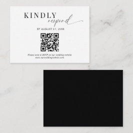 Budget QR Code Klassische Schwarz-weiße Skripthoch Begleitkarte