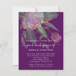 Budget QR Code Marsala Gold Blume Lila