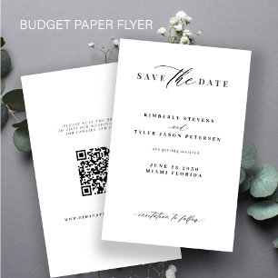 Budget QR Code minimalistische Hochzeit speichern Flyer