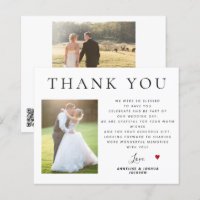 Budget QR CODE Moderne Foto Hochzeit danke