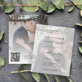 Budget QR CODE Moderne Foto Hochzeit Einladung