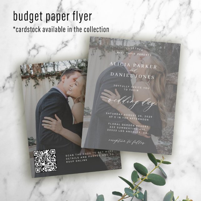 Budget QR CODE Moderne Foto Hochzeit Einladung Flyer (Von Creator hochgeladen)