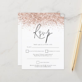 Budget QR Code Rose Gold Glitzer Wedding RSVP