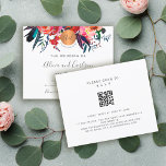 Budget QR CODE rustikale elegante Hochzeitseinladu<br><div class="desc">Moderne rustikale böhmische HAUSHALT erschwingliche horizontale Hochzeitseinladung mit dem Scannen von QR CODE auf der UAWG-Website und einem schicken, vollständig editierbaren handgeschriebenen Typografie-Skript mit rotem Bordeaux, marineblauen und dunkelblauen lila bohemianischen Blume Bouquets und einem runden Imitat metallischen goldenen Kupferkreis. Einfach mit Ihren Daten personalisieren! Geeignet für rustikale, elegante Gartenanlage Hinterhof...</div>