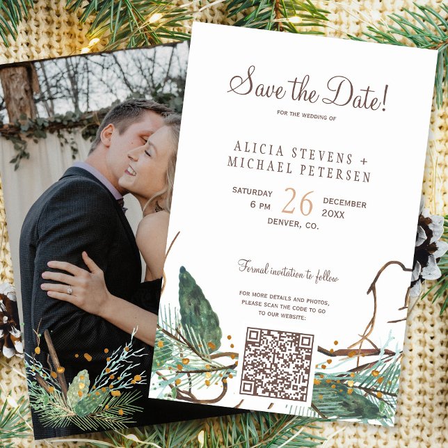 Budget QR Code Wald FOTO Hochzeit speichern Sie da (Von Creator hochgeladen)