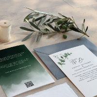 Budget QR Code Watercolor Eukalyptus botanisch